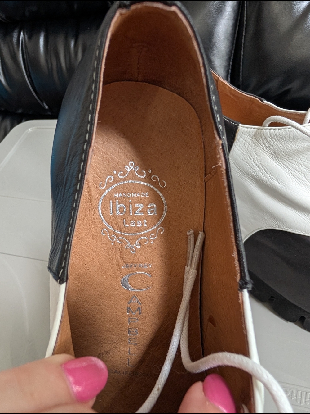 Jeffrey Campbell Handmade Ibiza Last Black & White Leather Platform Oxfords Sz 8 - Picture 7 of 12